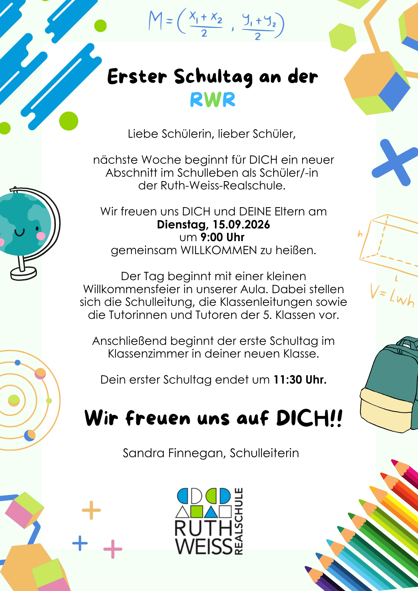 Informationen für unsere 5. Klassen im Schuljahr 26/27 Image